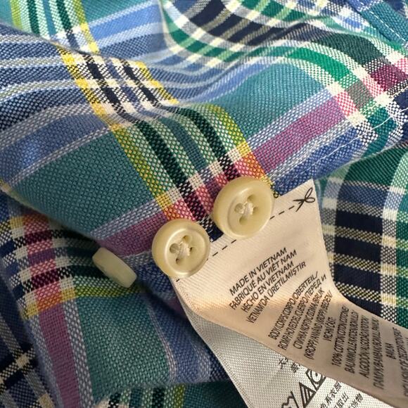Ralph Lauren Men's XL Plaid Button Down Shirt Classic Fit Flesh Pony Preppy - Picture 7 of 7